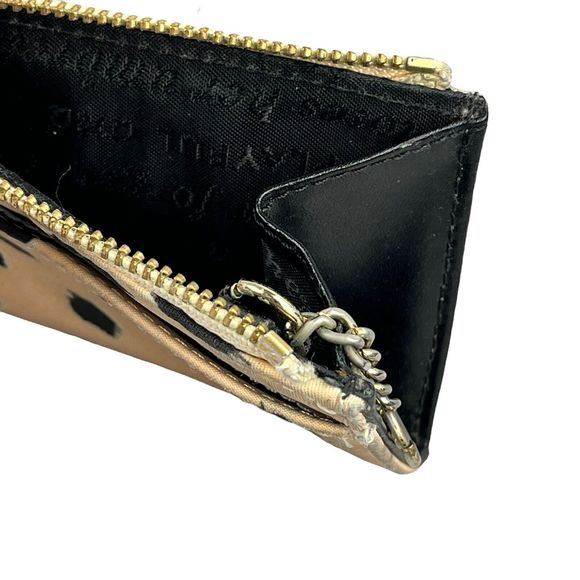 Kate Spade Canvas Wristlet Clutch Cream & Black Coin Purse Zipper 4.5” x 3” - Picture 6 of 9